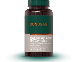 BONUSAN Magnesium Citraat 150 Complex – 120 Tabletten – Magnesiumcitraat – Met Actieve B6 – Goed Voor Spieren, Energie en Zenuwstelsel