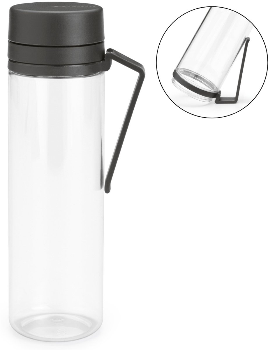 Brabantia Make & Take Drinkfles met Fruitfilter - 05 l - Dark Grey