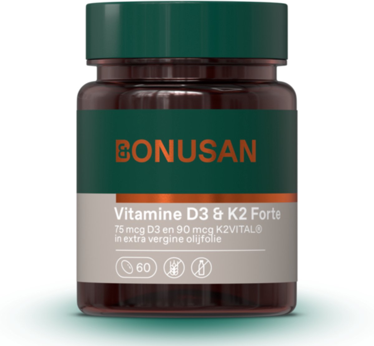 Goedkoopste BONUSAN Vitamine D3 & K2 Forte – 60 Softgels – In Extra Vierge Olijfolie – Ondersteunt Botten, Gebit en Bloedvaten