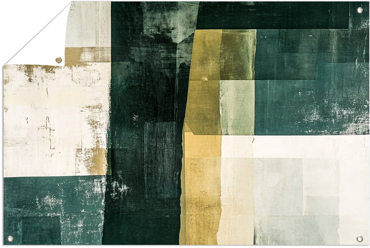 Abstracte lagen in groene tinten - Abstract tuinprint - Tuinkunst vlakken - Abstract expre