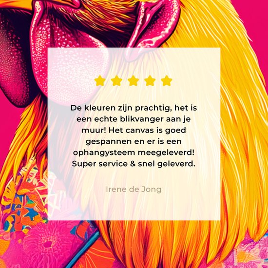 Tableau sur toile 80x120 cm - Décoration murale exclusive Coq - Coloré - Kimono - Rose - Décoration murale salon - Décoration chambre - Accessoires de chambre - Peintures sur toile