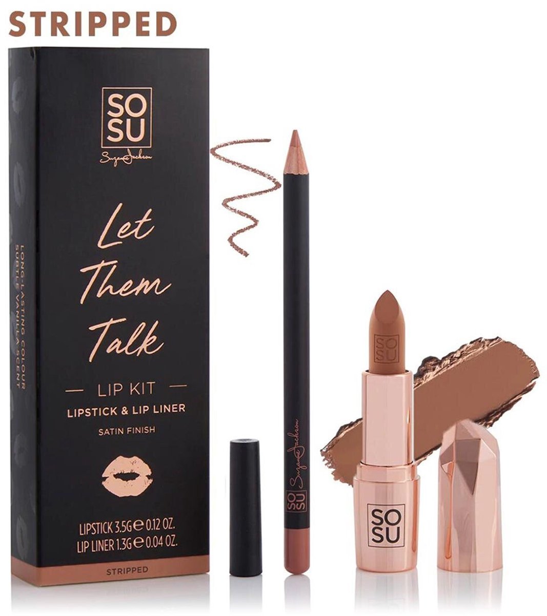Let them Talk lipkit lipstick en lipliner Stripped Sosu