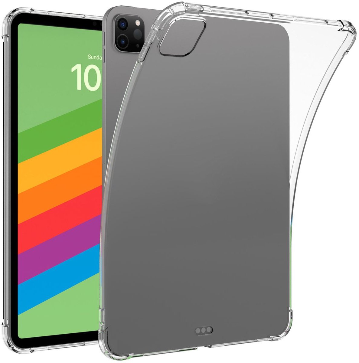 Cadorabo Hoesje geschikt voor iPad 11 Pro 2024 in VOLLEDIG TRANSPARANT Niet-vergelende Technologie TPU Ultra Slim Air Tablet Case Cover
