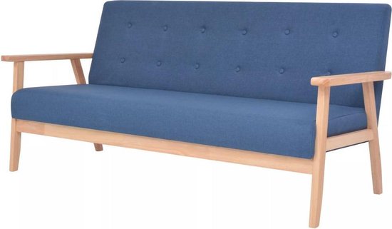 Tissu vidaXL trois places Bleu