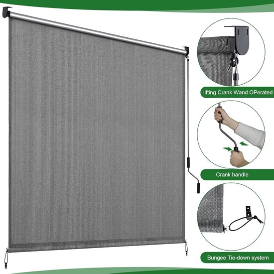 4goodz Verticale Zonwering Verticale Luifel 200x305 cm - Grijs - 4goodz