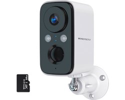 Protectly® Beveiligingscamera Draadloos Buiten – 2K HD 3MP – 64GB SD – Bewakingscamera Voor Buiten – Buitencamera – Buiten Camera Met Nachtzicht – Security Camera – Oplaadbaar – Met WiFi en APP Zonnepaneel Optioneel – Wit
