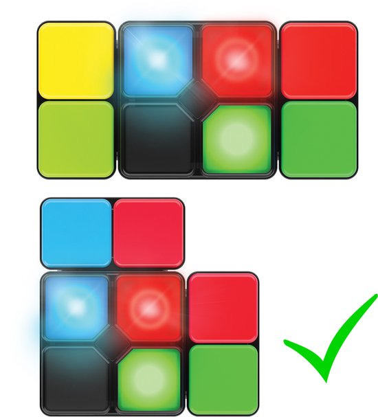 Twee afbeeldingen van de Flipslide. Eronder een groen vinkje.