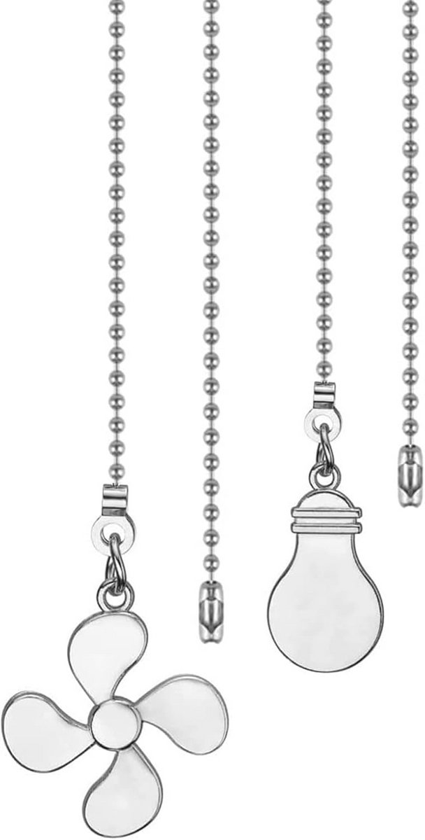 Plafondventilator Verlenging Set - 2 Decoratieve Trekkettingset voor Verlichting en Ventilatoren