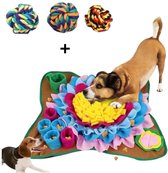 CHICNEST Snuffelmat Hond - Multi Gekleurd - Wasbaar - 50 x 50 cm