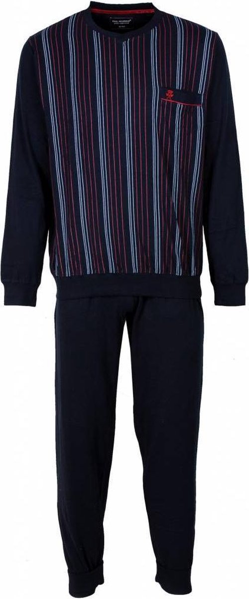 Paul Hopkins Heren Pyjama - 100% Katoen - Ronde Hals - Blauw - Maat S