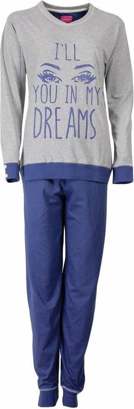 Irresistible Dames Pyjama - Katoen - Grijs - Maat XL