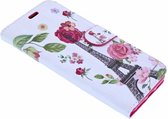 Samsung Galaxy S9+ 3D Bloemen & Eiffeltoren Design Book Hoesje Pasjesruimte & Magneetflapje