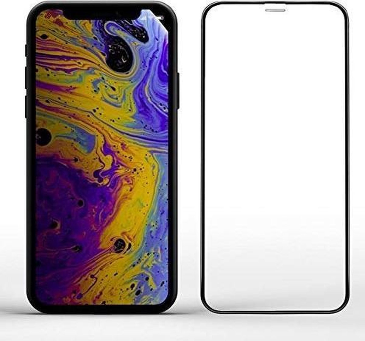 iPhone Xr Volledige Dekking Glazen Tempered Glass Zwart