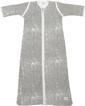 Meyco Fine Lines babyslaapzak met afritsbare mouw gevoerd - 110 cm - Lichtgrijs