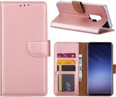 Ntech Hoesje Geschikt Voor Samsung Galaxy S9 Plus Portemonnee / Booktype TPU Lederen Hoesje Rose Goud