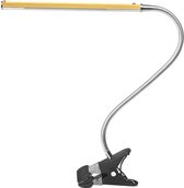 MBS® LED Tafellamp/ werklamp/ nagellamp Goud met een flexibele arm op tafelklem.