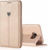 XUNDD® Noble Slim Fit PU leather wallet Case Cover met stand voor Samsung Galaxy S7 Edge - Goud