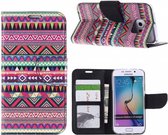 Samsung Galaxy S6 Edge book wallet case hoesje ﾖ Aztec design