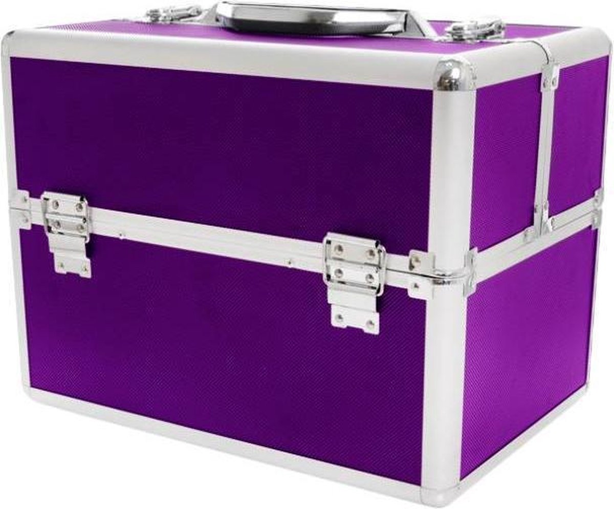 Aluminium koffer Paars, Nagelstyliste koffer, Nagel Koffer,Beauty case MBS®  | bol.com