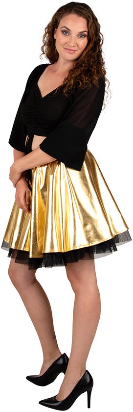 Jupe circulaire métallisée Goud pour femme