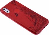 Rood Glitter Vlinder Design TPU Hoesje iPhone X / Xs