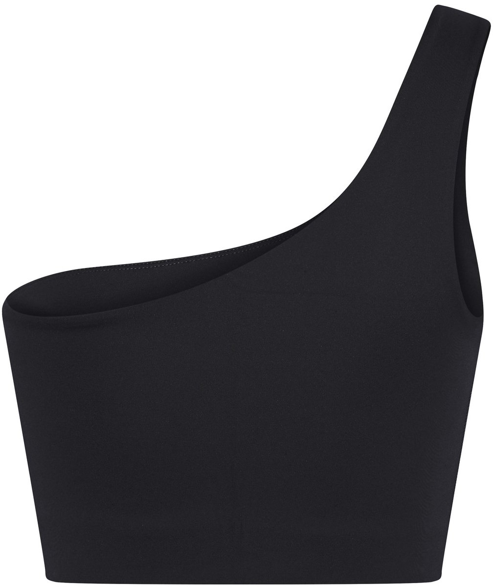 Girlfriend Collective Bianca Bra, One Shoulder Zwart