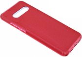 Ntech Hoesje Geschikt Voor Samsung Galaxy S10 Rood Glitter TPU Back Cover Hoesje