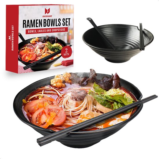 Ensemble de bols à nouilles Kom - 2 Set - Services de table à nouilles Fenêtres - Bol à nouilles - Bol à Fenêtres japonais