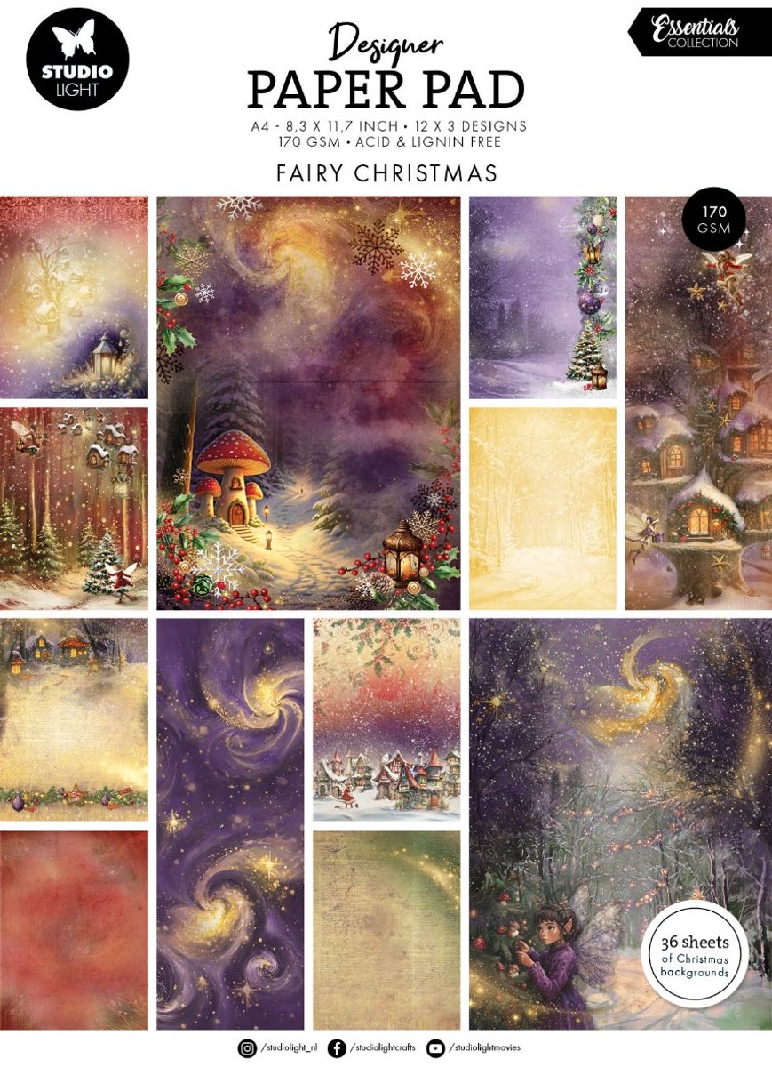 Designer paper pad Fairy christmas- Essentials nr. 337