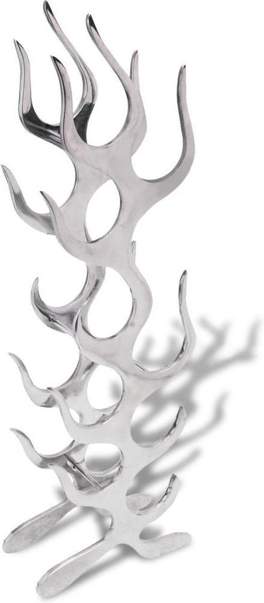 vidaXL - Wijnrek - vlammenvorm - 9 - flessen - zilver - aluminium