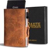 EliteWallets Pasjeshouder Pro – Uitschuifbaar – Man & Vrouw - Bruin