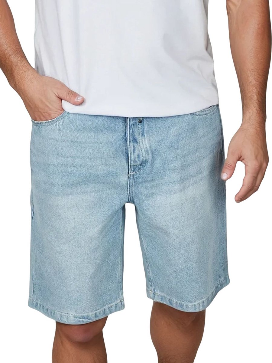 riverso Heren Short Broeken RIVAshton comfort/relaxed Fit Blauw Volwassenen - gemaakt van 100% katoen