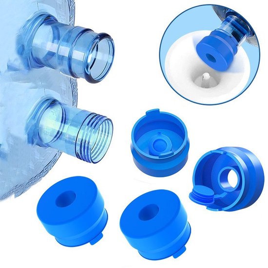 Lot de 4 couvercles pour seaux de 3 et 5 gallons - Couvercles en silicone de 55 mm pour seaux d'eau minérale - Anti-fuites et anti-déversements - Réutilisables - Faciles à installer et à retirer - Convient pour la maison ou les voyages