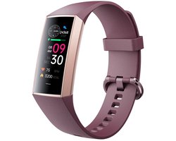 Otiume Stappenteller - Fitness Tracker - Smartwatch Horloge voor Dames en Heren - Paars