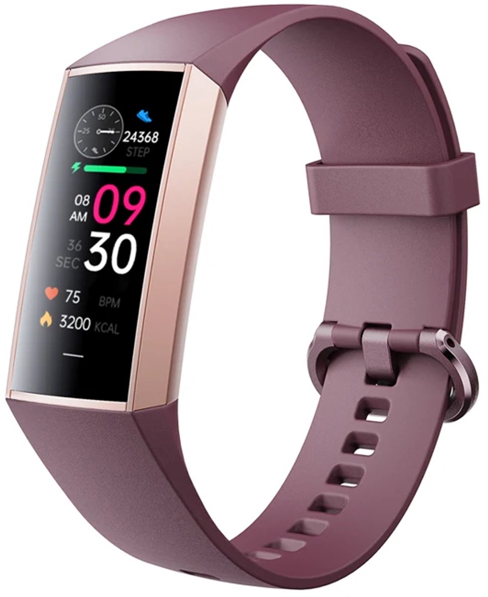 Otiume Stappenteller - Fitness Tracker - Smartwatch Horloge voor Dames en Heren - Paars