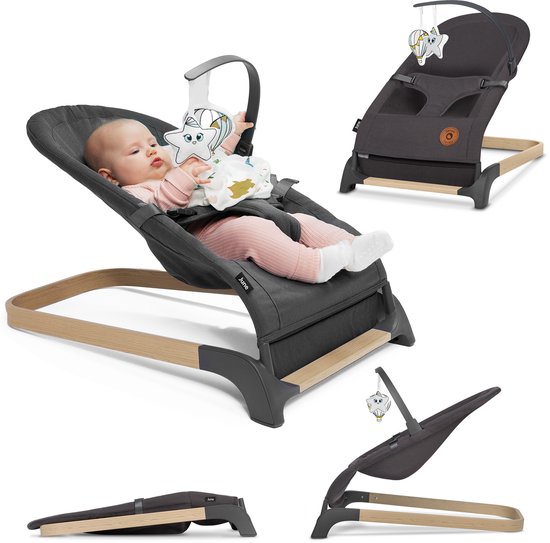 Lionelo June - Babyschommel - tot 9 kg - 3-punts veiligheidsgordels - Lichtgewicht