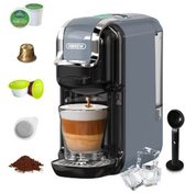 Bol.com Koffiezetapparaat - Koffiecupmachine - Koffiemachines - Koffie apparaat - Meerdere capsules - Heet en koud - 5 in 1 - Grijs aanbieding