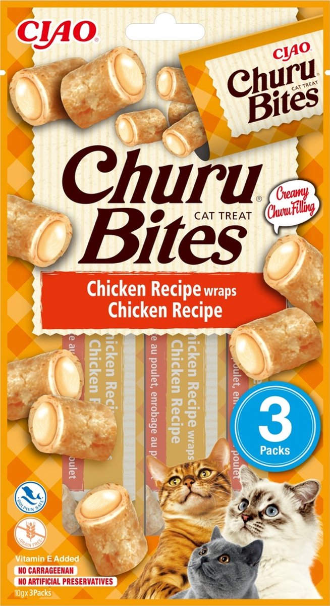 Inaba Churu Bites - Kattensnack - Kip 42 g 6x