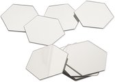 Spiegel Sticker Set - Wandspiegel - Spiegelsticker - Zilver - 12 stuks - Acryl - 70 x 40 x 80 mm - Decorsticker - Woonkamer Decoratie Spiegelende Sticker