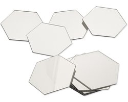 Spiegel Sticker Set - Acryl - Wandspiegel - Woonkamer Decoratie - Zilver - 12 stuks - 8 x 7 x 4 cm