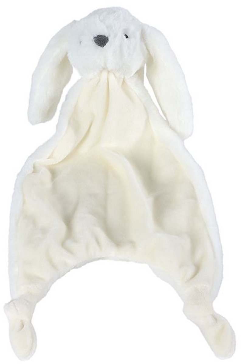 Mini club knuffeldoekje konijn "Wipstaart" met knoopjes pluche 38cm Wit