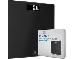 e.volve Weegschaal Personenweegschaal Digitaal - Zwart - Digitale Weegschaal - Incl. Batterijen - Precisie Weegschaal - Weegschalen e.volve Weegschaal Personenweegschaal Digitaal - Zwart - Digitale Weegschaal - Incl. Batterijen - Precisie Weegschaal - Weegschalen