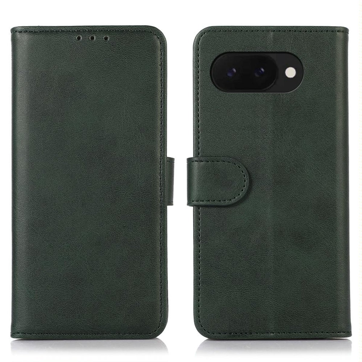 Mobigear Telefoonhoesje geschikt voor Google Pixel 9a Hoesje | Mobigear Wallet Bookcase Portemonnee | Pasjeshouder voor 3 Pasjes | Telefoonhoesje voor Pinpas / OV Kaart / Rijbewijs - Groen