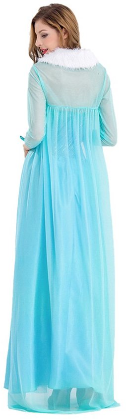 Joya Party® Verkleed Jurk Volwassenen | Blauwe Glamour Jurk | Carnaval Verkleedjurk Dames | Prinsessenjurk Vrouwen | ijsprinces | Carnavalskleding | Maat L