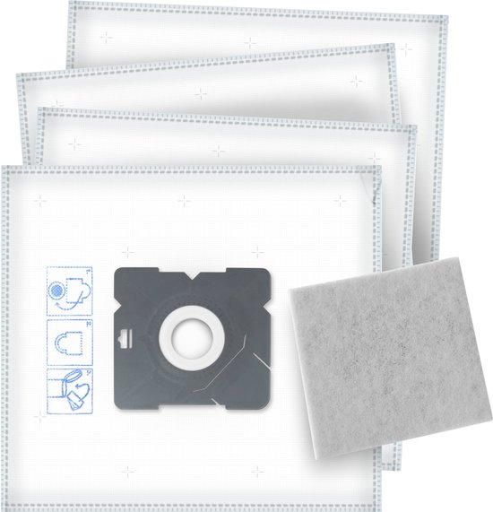 4x Dparts stofzuigerzakken geschikt voor Inventum - inclusief motorfilter - voor SZ150 SZ300 ST306RZA ST306ZZA ST306BZA ST307WZA ST307ZZA ST308WZA ST154RZA MC010