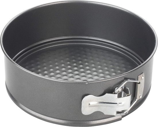 Moule à charnière Chef Aid – Moule à gâteau rond – 19 cm – Avec fond amovible – Antiadhésif – Compatible four, réfrigérateur et congélateur – Démoulage facile – Grijs – Acier au carbone