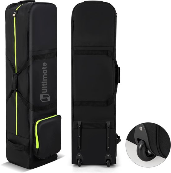 Sac de golf de voyage à roulettes Costway, sac de golf pliable pour avion avec clé et sac de rangement, sac de golf, sac de clubs de golf pour voyages et vols, 31,5 x 25,5 x 128 cm