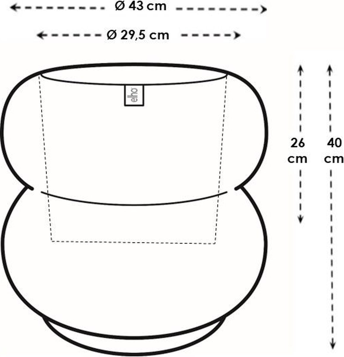 Elho Amber Roll Low 43 - Flower Pot for Indoor & Outdoor