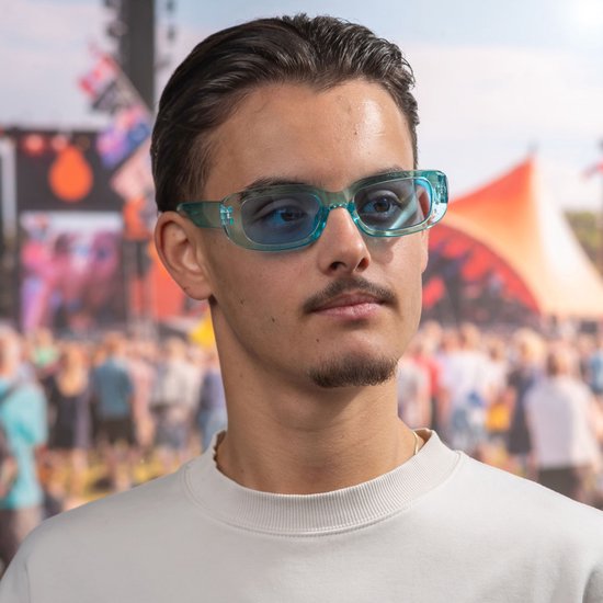Freaky Glasses - Zonnebril classic model - Festival bril - Techno - Rave glasses - Heren - Dames - Transparant blauw van Freaky Glasses — afbeelding 2