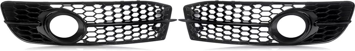 Voorbumper - Voor Audi A6 C6 S-Line 2009-2012 - Auto accessoires - Mistlichtgrille - Honingraat stijl - Gloss Zwart
